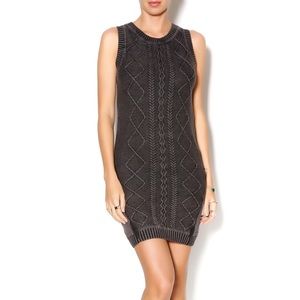 Anthropologie Paper Crane Knit Sweater Dress Gray